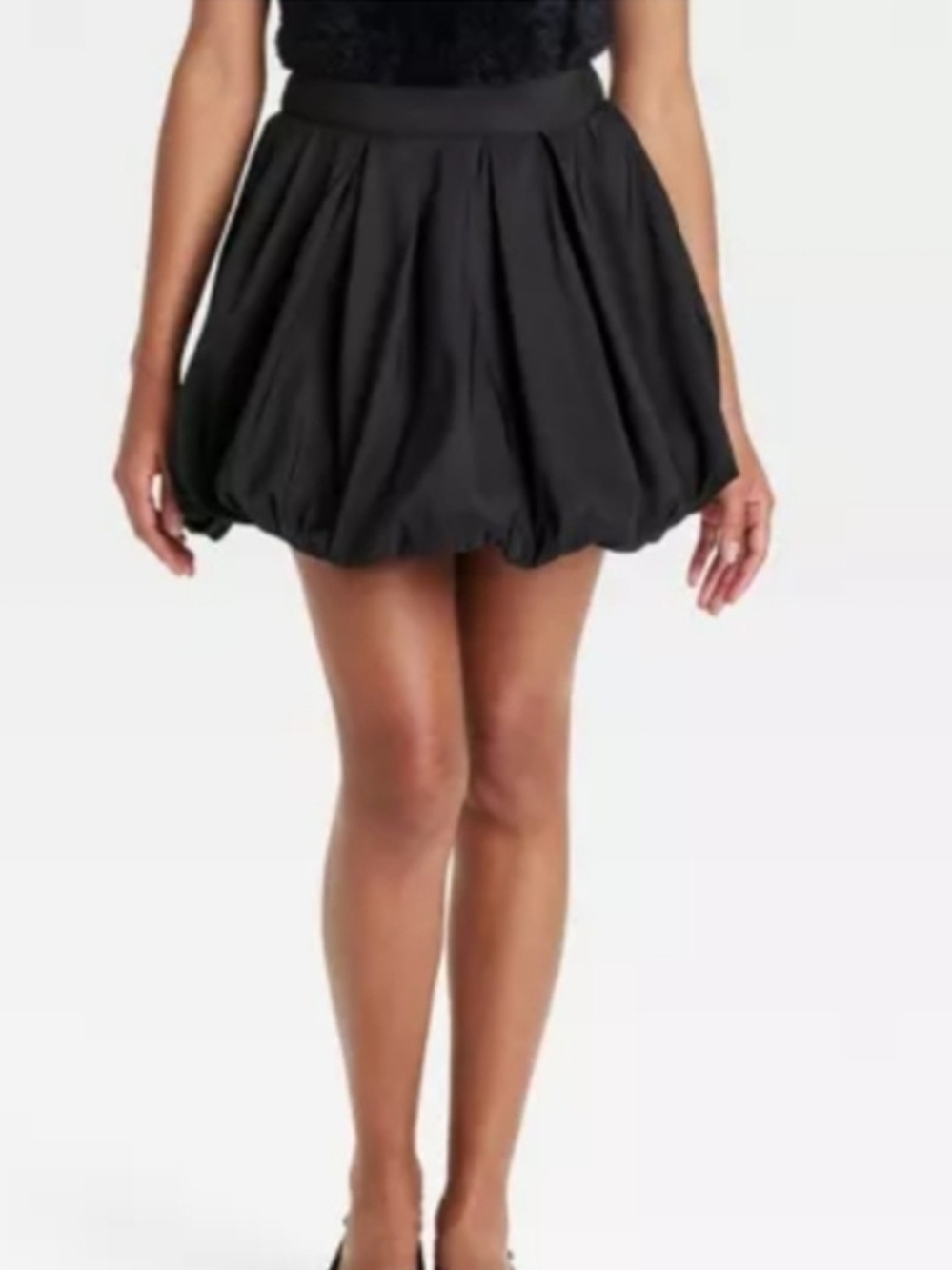 a new day Black Bubble Hem Mini Skirt Medium NWT